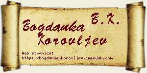 Bogdanka Korovljev vizit kartica